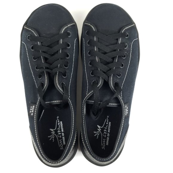 SOM Sense of Motion Footwear Black Canvas Lightweight Shoe Men 7 Women 8.5 - Picture 2 of 7